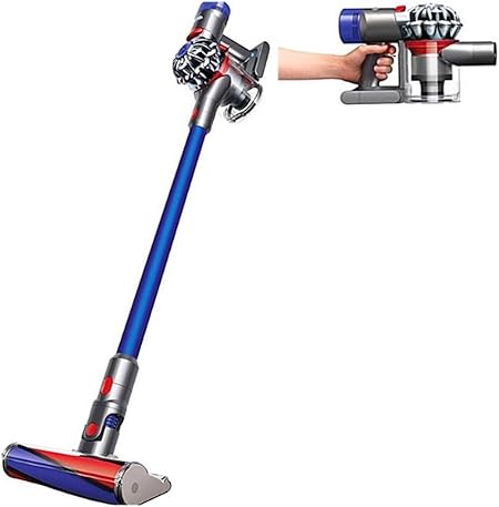 Dyson – V7 Fluffy Hardwood Cord-Free Stick Vacuum – Iron/Blue Dyson - V7 Fluffy Hardwood Cord-Free Stick Vacuum - Iron/Blue