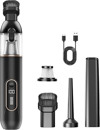 Car Vacuum, Mini Portable Cordless Handheld Vacuum, Type-C Charge 20000PA Suction Power, 2 Suction Modes Cleaner for Car, Office, Home, Black Car Vacuum, Mini Portable Cordless Handheld Vacuum, Type-C Charge 20000PA Suction Power, 2 Suction Modes Cleaner for Car, Office, Home, Black