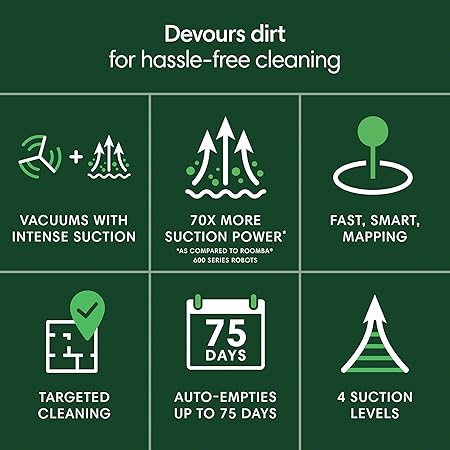 iRobot Roomba 105 Vac Robot Vacuum + AutoEmpty Dock – Self-Empties for 75 Days, Easy to use, Intense Power-Lifting Suction, LiDAR Navigation, Multi-Surface Cleaning, Cleans in Neat Rows 2 iRobot Roomba 105 Vac Robot Vacuum + AutoEmpty Dock - Self-Empties for 75 Days, Easy to use, Intense Power-Lifting Suction, LiDAR Navigation, Multi-Surface Cleaning, Cleans in Neat Rows - Image 2