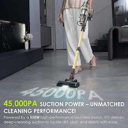 Cordless Vacuum Cleaner, 550W/45Kpa Self-Standing Vacuum Cleaners for Home, up to 60 mins Run Time, Powerful Suction with Touch Screen, Stick Vauum Cleaner for Pet Hair,Carpet,Hardwood Floor 2 Cordless Vacuum Cleaner, 550W/45Kpa Self-Standing Vacuum Cleaners for Home, up to 60 mins Run Time, Powerful Suction with Touch Screen, Stick Vauum Cleaner for Pet Hair,Carpet,Hardwood Floor - Image 2