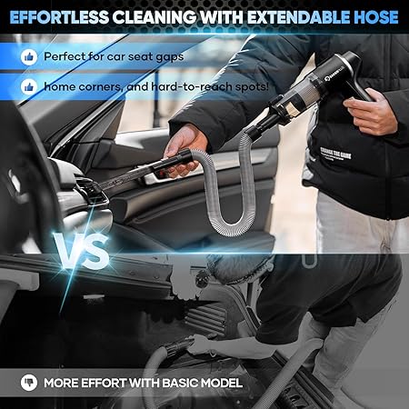 Hand Held Car Vacuum Cordless, 20000PA High Power Handheld Portable Vacuum & Air Duster for Car Home, 4-in-1 Mini Vacuum Cleaner with LED Display – Vacuuming, Blowing, Inflating & Deflating 2 Hand Held Car Vacuum Cordless, 20000PA High Power Handheld Portable Vacuum & Air Duster for Car Home, 4-in-1 Mini Vacuum Cleaner with LED Display - Vacuuming, Blowing, Inflating & Deflating - Image 2