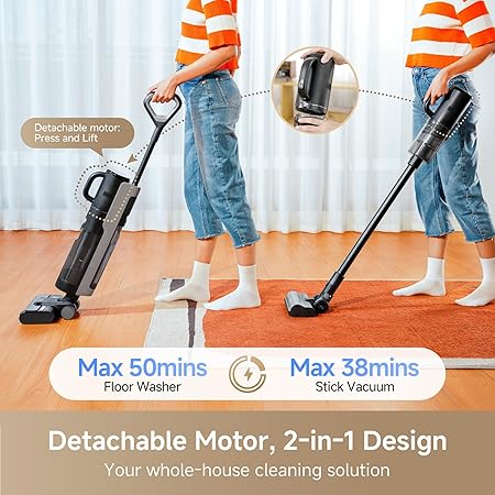 DREAME G10 Combo Wet Dry Vacuum Cleaner, Floor Cleaner Mop 2-in-1 Cordless Vacuum for Multi-Surface, Up to 50 Mins Runtime, One-Step Self Cleaning, Lightweight for Hard Floor 2 DREAME G10 Combo Wet Dry Vacuum Cleaner, Floor Cleaner Mop 2-in-1 Cordless Vacuum for Multi-Surface, Up to 50 Mins Runtime, One-Step Self Cleaning, Lightweight for Hard Floor - Image 2